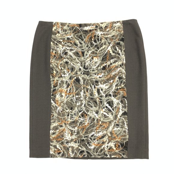 W BY WORTH Wool Knee Length Pencil Straight Skirt